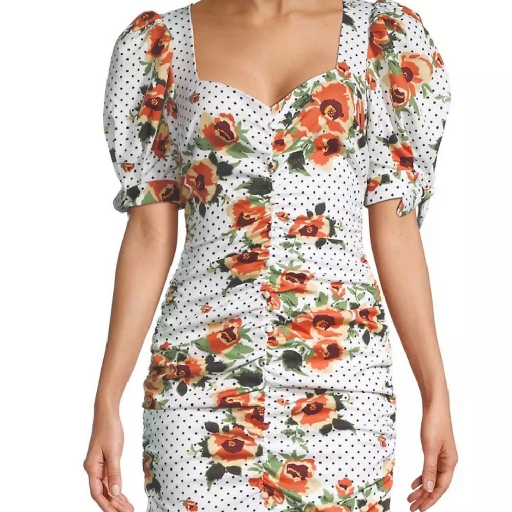 Lavish Alice Floral Rched Minidress Size 8. Retail $159